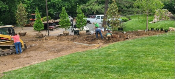 During - General Warren, Malvern lower garden planting begins